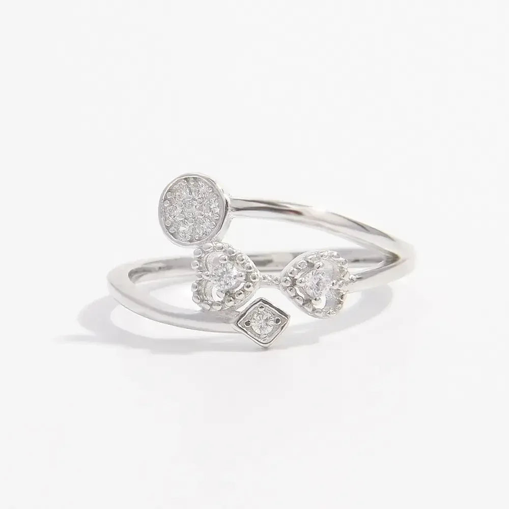 925 Sterling Silver Inlaid Zircon Ring