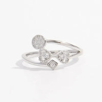 925 Sterling Silver Inlaid Zircon Ring