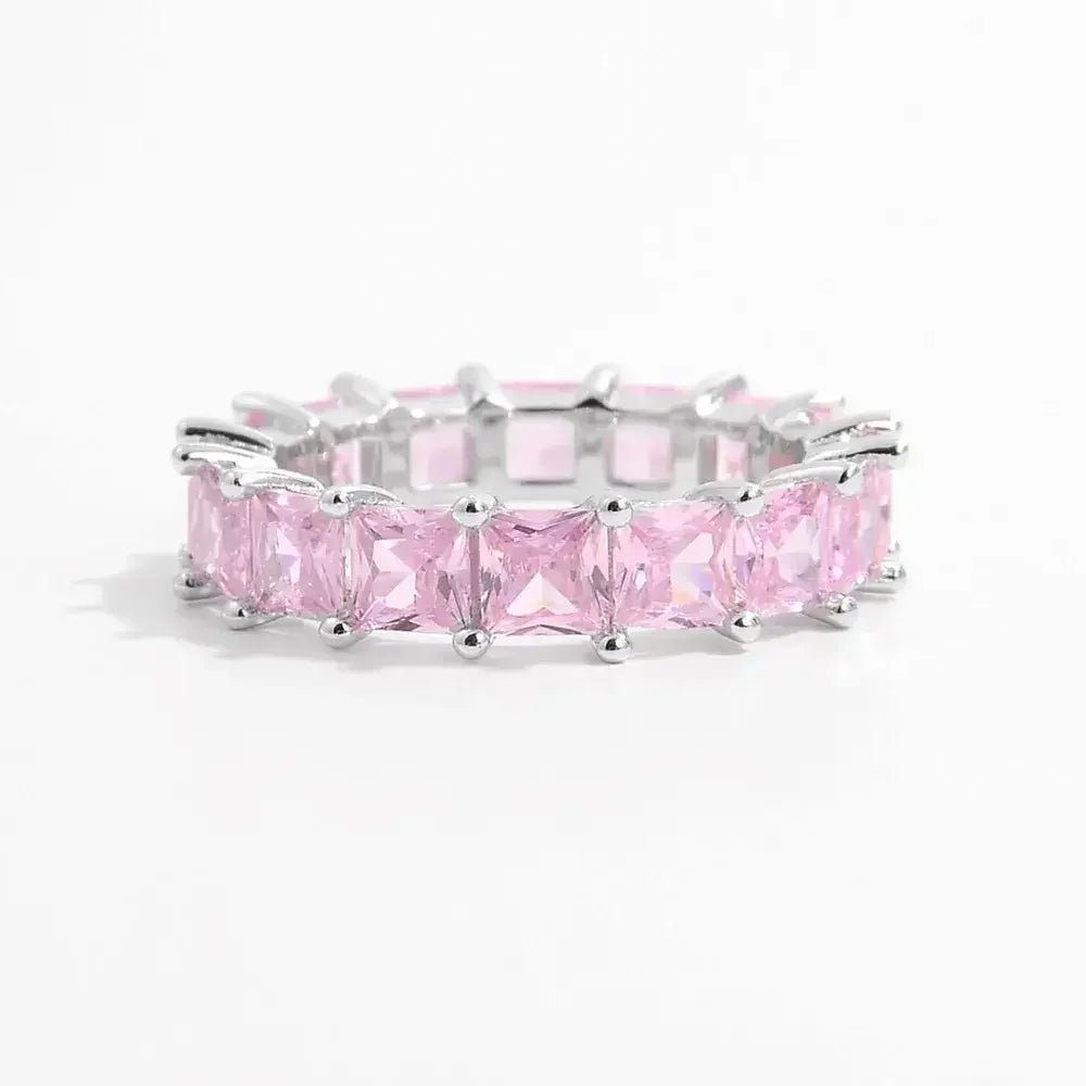 925 Sterling Silver Inlaid Zircon Ring