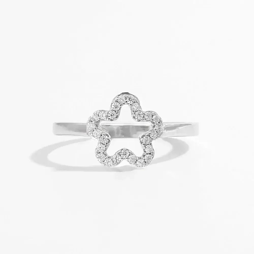 925 Sterling Silver Inlaid Zircon Ring