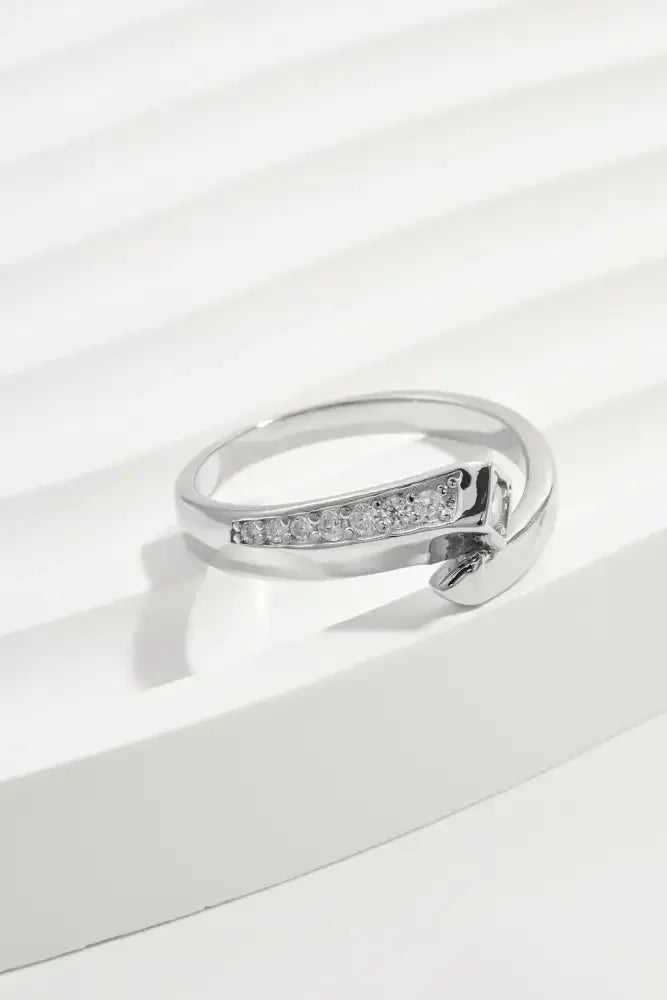 925 Sterling Silver Inlaid Zircon Ring
