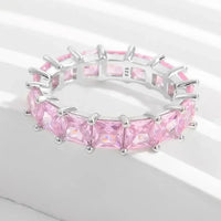 925 Sterling Silver Inlaid Zircon Ring