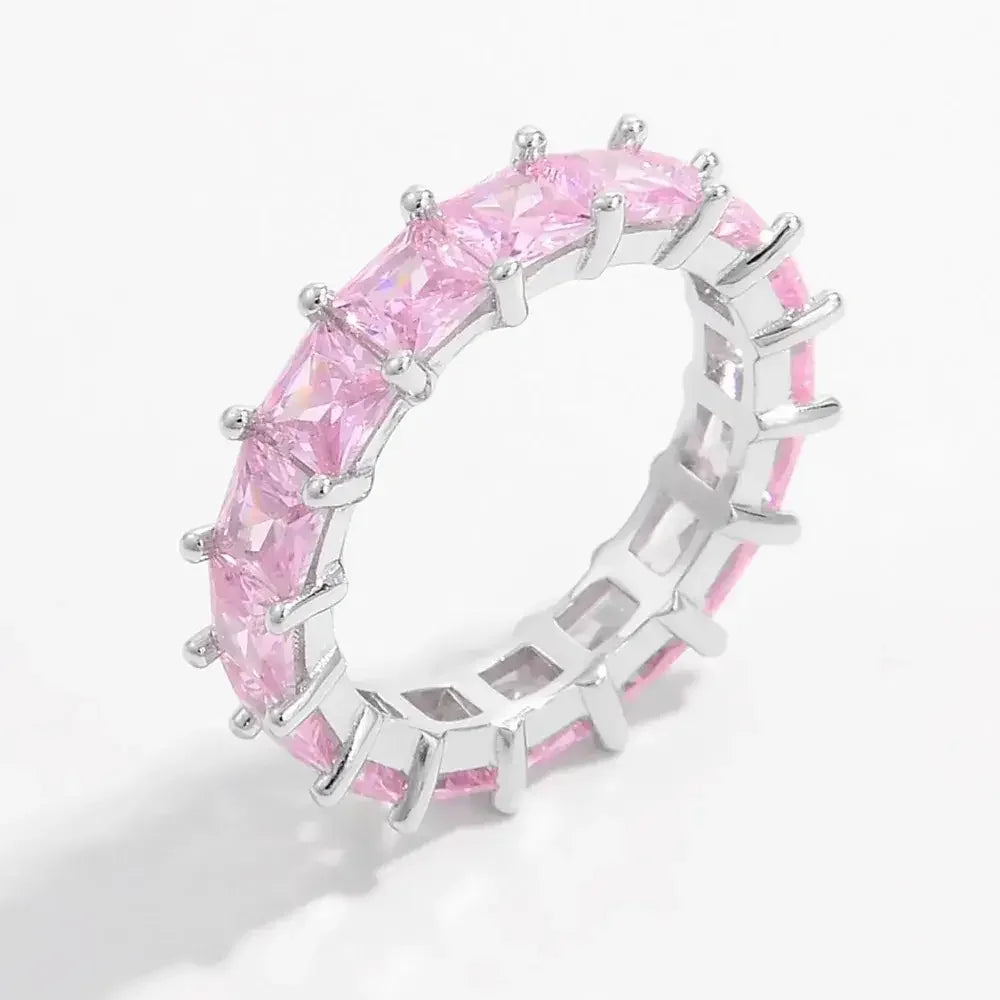 925 Sterling Silver Inlaid Zircon Ring