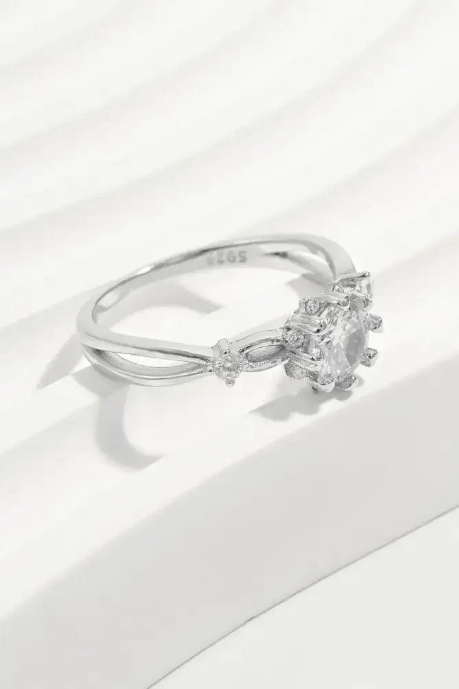 925 Sterling Silver Inlaid Zircon Ring