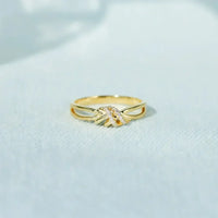 925 Sterling Silver Inlaid Zircon Wrapped Knot Ring