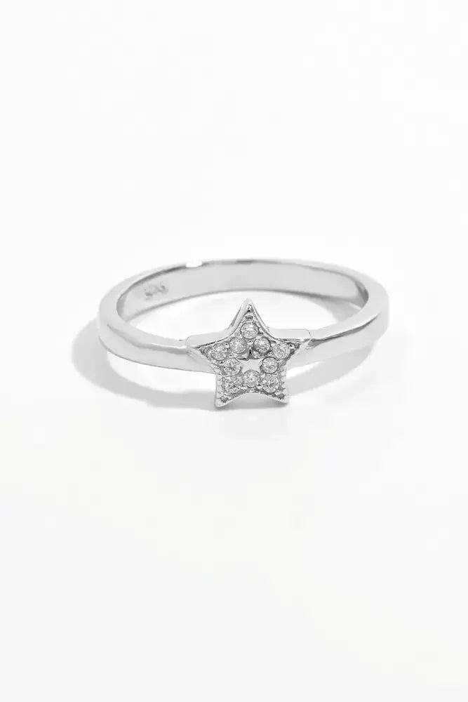 925 Sterling Silver Inland Zircon Star Ring