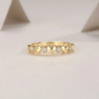 925 Sterling Silver Moissanite Heart Ring