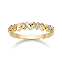 925 Sterling Silver Moissanite Heart Ring