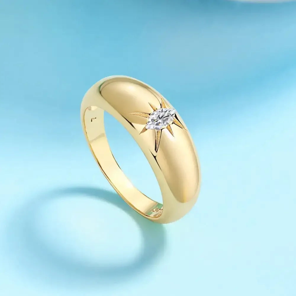 925 Sterling Silver Moissanite Ring