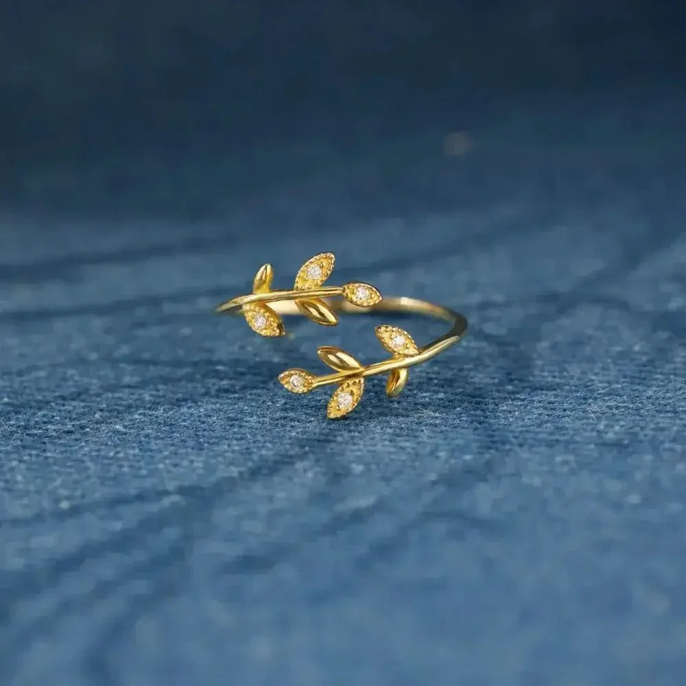 925 Sterling Silver Zircon Leaf Shape Ring - Update AvenueRingTrendsi100500188491460100500188491460925 Sterling Silver Zircon Leaf Shape RingGold