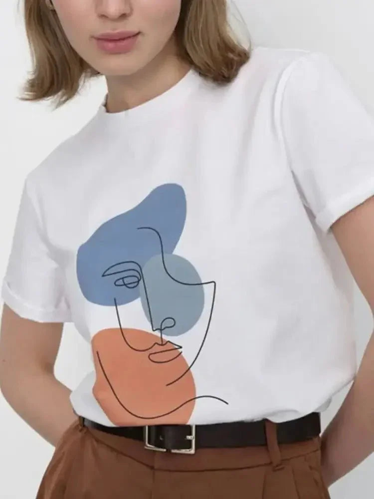 Abstract Face Graphic Casual Round Neck T-Shirt - Update AvenueT-ShirtsTrendsi100100714706251100100714706251702874b7 - 30ed - 4a27 - 83f1 - ac58c9dc4dfa - Max - OriginLight Blue