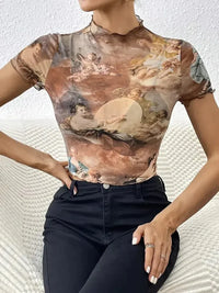 Abstract Print Ruffled Mock Neck Crop T-Shirt - Update AvenueT-ShirtsTrendsi100100347943350100100347943350de1b344d - de70 - 498d - b6c2 - c708b696a4c8 - Max - OriginCaramel