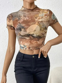 Abstract Print Ruffled Mock Neck Crop T-Shirt - Update AvenueT-ShirtsTrendsi100100347943350100100347943350bc8ad514 - d7ad - 4fef - aa3e - 22a5d313ccf9 - Max - OriginCaramel