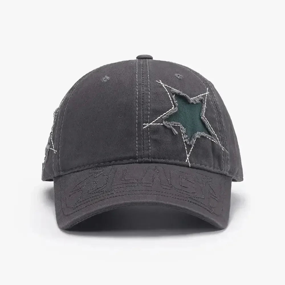 Adjustable Star Raw Hem Cap - Update AvenueTrendsi100500213024828100500213024828Adjustable Star Raw Hem CapDark Gray