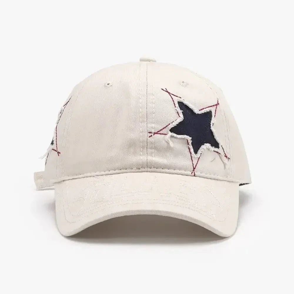 Adjustable Star Raw Hem Cap - Update AvenueTrendsi100500213025353100500213025353Adjustable Star Raw Hem CapIvory