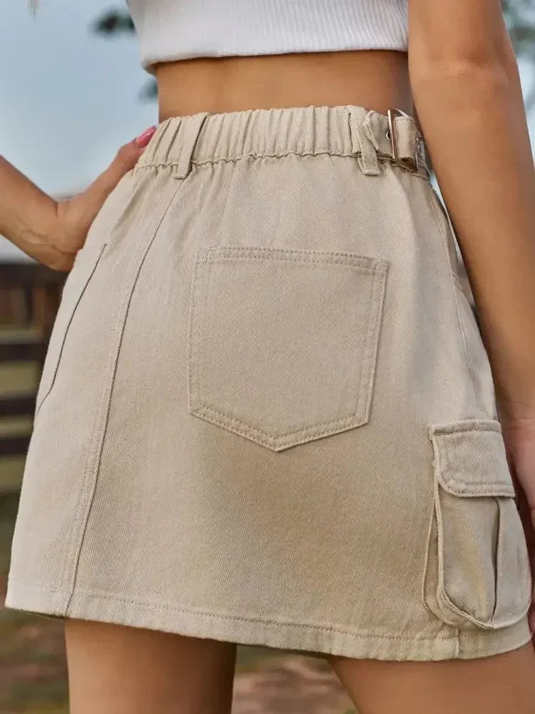 Adjustable Waist Denim Skirt with Pockets - Update AvenueDenim Dresses & SkirtsTrendsi100100832341678100100832341678b9bd0933 - 13e3 - 479b - 883a - f249749660ce - MaxMocha
