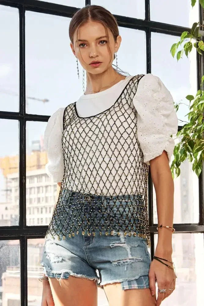 ADORA Beads Accent Fishnet Tank Top - Update AvenueTrendsi1001009561113581001009561113584479cc4b807e4fa285ca7097ae33d45a - Max - OriginGOLD