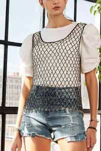 ADORA Beads Accent Fishnet Tank Top - Update AvenueTrendsi100100956111358100100956111358e2b3a838548e4c109219022ccd74af16 - Max - OriginGOLD