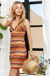 ADORA Contrast Striped V - Neck Mini Dress - Update AvenueFestival VibesTrendsi1001008877810521001008877810525084e858 - ee55 - 4e44 - 8535 - 74a5f763489d - MaxOrange Multicolor