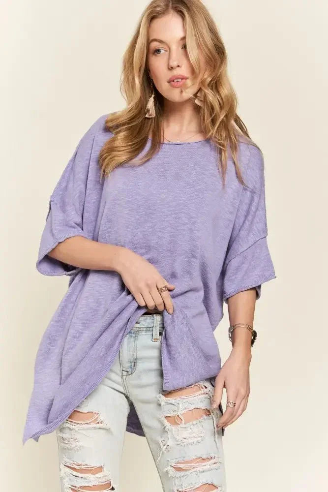 ADORA Drop Shoulder Loose Fit Knit Tunic Top - Update AvenueT-ShirtsTrendsi1001003821413921001003821413921c6abc3a696a4b708a96b8000077d828 - Max - OriginLAVENDER