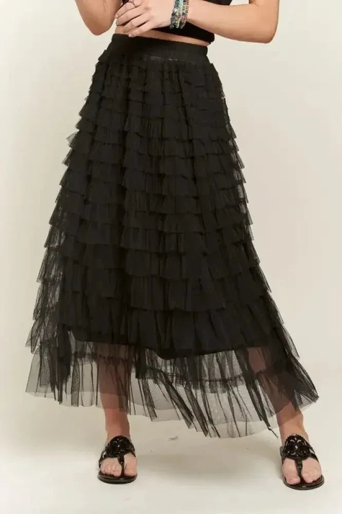ADORA Elastic Waist Layered Mesh Midi Skirt - Update AvenueTrendsi100100035151797100100035151797fb3fbe52 - 18ea - 4b87 - 9e23 - eb178cfd3a8f - MaxBlack