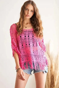 ADORA Fringe Hem Crochet Top - Update AvenueBoho VibesTrendsi10010098909132210010098909132261fc836a85c043218087dfe31455465a - Max - OriginHOT PINK