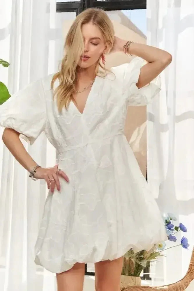 ADORA Puff Sleeve Floral Dress - Update AvenueTrendsi100100051514345100100051514345770f57c09ec747e0bae0051729f7db23 - Max - OriginWHITE