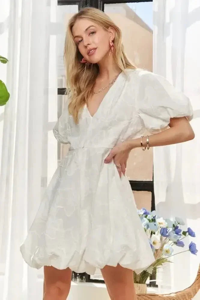 ADORA Puff Sleeve Floral Dress - Update AvenueTrendsi1001000515143451001000515143452bc472f47c494b259c2c83cc59162b90 - Max - OriginWHITE