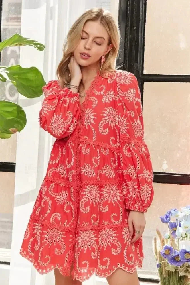 ADORA Puff Sleeve Floral Dress - Update AvenueBoho VibesTrendsi1001005730314051001005730314056d2a8dc563c04e2589e76b783197587d - Max - OriginCORAL