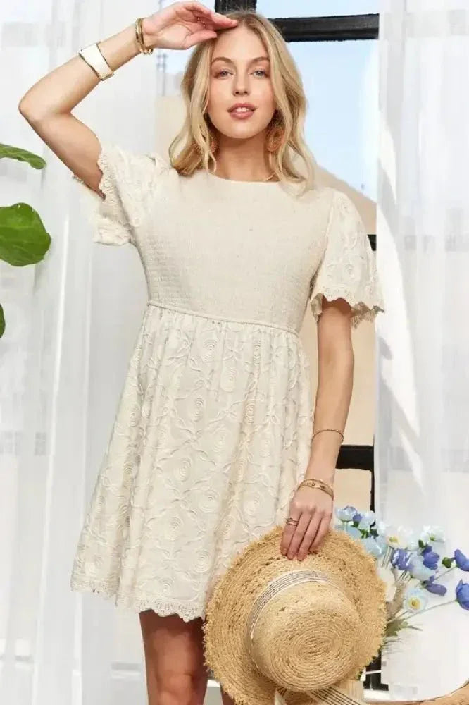 ADORA Rround Neck Crinkle Babydoll Dress - Update AvenueTrendsi100100210321302100100210321302b0c1089c34f245f7839f02fade037472 - Max - OriginBEIGE
