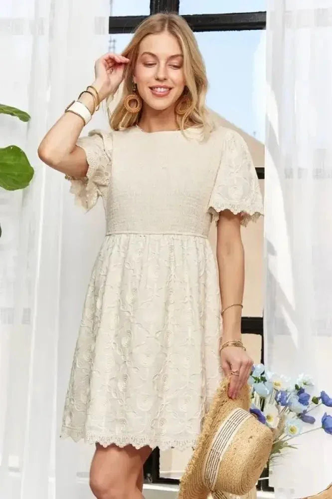 ADORA Rround Neck Crinkle Babydoll Dress - Update AvenueTrendsi10010021032130210010021032130287017f6cb8f240628903e134f0227757 - Max - OriginBEIGE