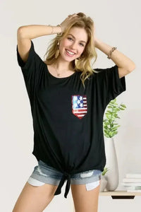ADORA Sequin US Flag Pocketed Top - Update AvenueT-ShirtsTrendsi1001002097719971001002097719970fa59ed28c414707931f14bca55865e0 - Max - OriginBlack