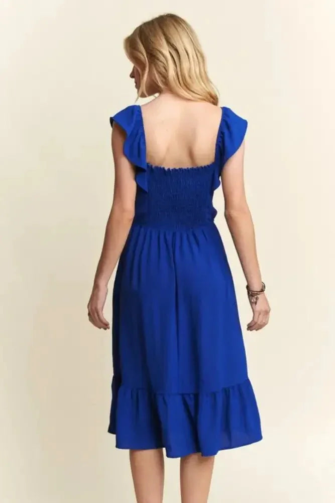 ADORA Smocked Square Neck Ruffled Cap Sleeve Dress - Update AvenueVacation StyleTrendsi1001000570818851001000570818852a9f1e25 - 1a3b - 4441 - 9c47 - c22c8d7ee51c - MaxRoyal Blue