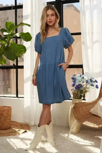 ADORA Square Neck Puff Sleeve Denim Dress - Update AvenueDenim Dresses & SkirtsTrendsi10010067734159610010067734159691fe65ad - f801 - 43a8 - 88f3 - 4bbc116760ce - MaxPeacock Blue