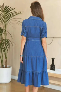 ADORA Tiered Button Down Tie Waist Short Sleeve Denim Dress - Update AvenueDenim Dresses & SkirtsTrendsi1001003609511341001003609511346dc1d4c1 - 98d8 - 453f - 9a3c - 1de67108e11b - MaxDark