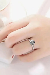 Adored 925 Sterling Silver 3 Carat Moissanite 6 - Prong Ring - Update AvenueRingTrendsi100100950426578100100950426578Adored 925 Sterling Silver 3 Carat Moissanite 6 - Prong RingSilver
