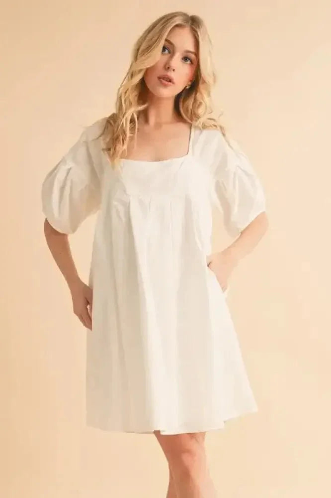 Aemi + Co Square Neck Babydoll Dress with Pockets - Update AvenueEffortless Elegance: DressesTrendsi100100322861476100100322861476d0a95682d8b84efeb3237704083a2564 - Max - OriginWhite