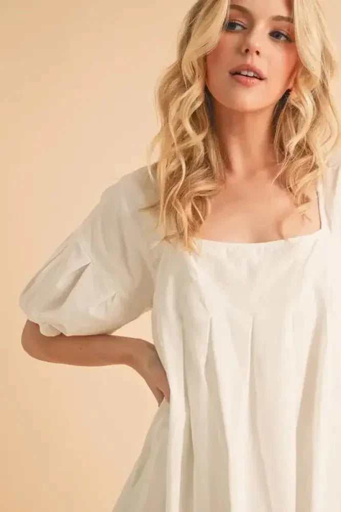 Aemi + Co Square Neck Babydoll Dress with Pockets - Update AvenueEffortless Elegance: DressesTrendsi100100322861476100100322861476d97b28f344bd4cd1a6479a3c9903c1dc - Max - OriginWhite