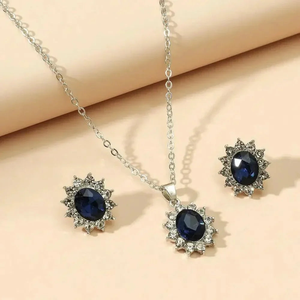 AliExpress Jewelry Explosion Supply High - end Micro - set Sapphire Royal Princess Earring Necklace Set Wholesale - Update AvenueUpdate Avenues218193421388001AliExpress Jewelry Explosion Supply High - end Micro - set Sapphire Royal Princess Earring Necklace Set WholesaleBlue