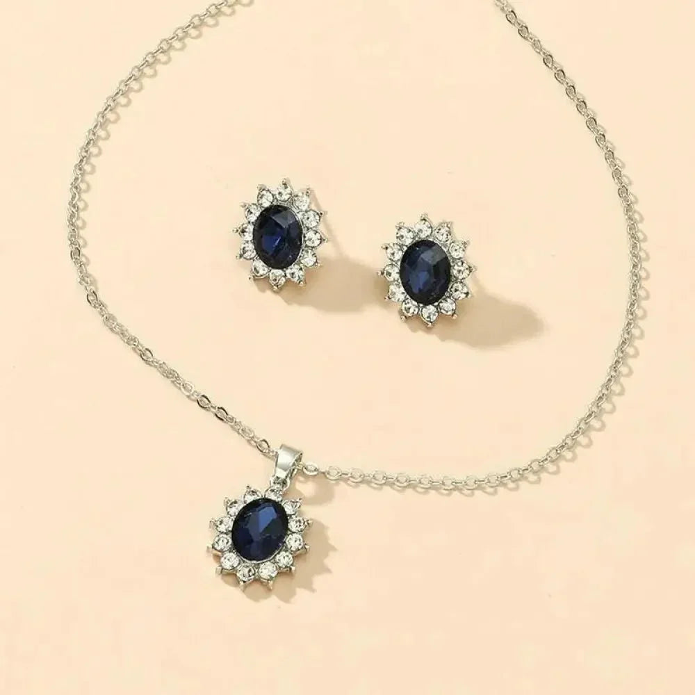 AliExpress Jewelry Explosion Supply High - end Micro - set Sapphire Royal Princess Earring Necklace Set Wholesale - Update AvenueUpdate Avenues218193421388001AliExpress Jewelry Explosion Supply High - end Micro - set Sapphire Royal Princess Earring Necklace Set WholesaleBlue