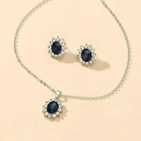 AliExpress Jewelry Explosion Supply High - end Micro - set Sapphire Royal Princess Earring Necklace Set Wholesale - Update AvenueUpdate Avenues218193421388001AliExpress Jewelry Explosion Supply High - end Micro - set Sapphire Royal Princess Earring Necklace Set WholesaleBlue