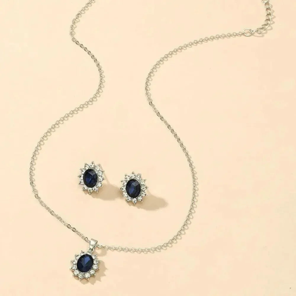 AliExpress Jewelry Explosion Supply High - end Micro - set Sapphire Royal Princess Earring Necklace Set Wholesale - Update AvenueUpdate Avenues218193421388001AliExpress Jewelry Explosion Supply High - end Micro - set Sapphire Royal Princess Earring Necklace Set WholesaleBlue