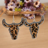 Alloy Animal Print Cow Head Earrings