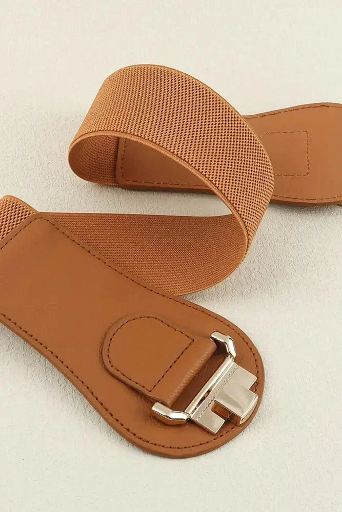 Alloy Buckle Elastic Belt - Update AvenueTrendsi100100499147978100100499147978Alloy Buckle Elastic BeltCaramel