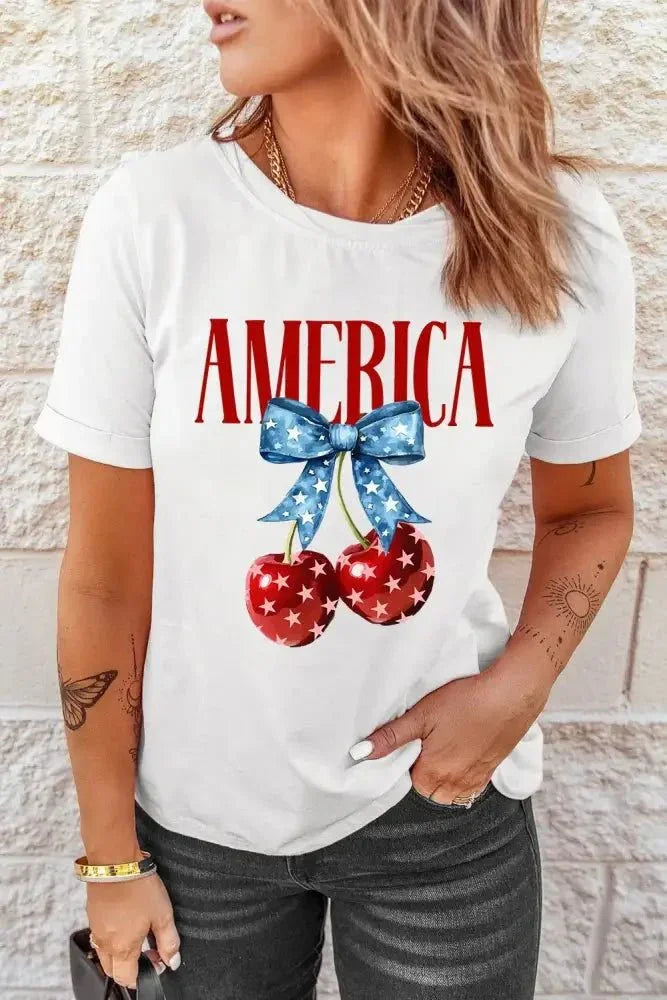 AMERICA Bow Cherry Crewneck T Shirt - Update AvenueT-ShirtsTrendsi1001005691573111001005691573119ca8d674 - 3921 - 40e6 - 9bc1 - 9bcc13990702 - Max - OriginWhite