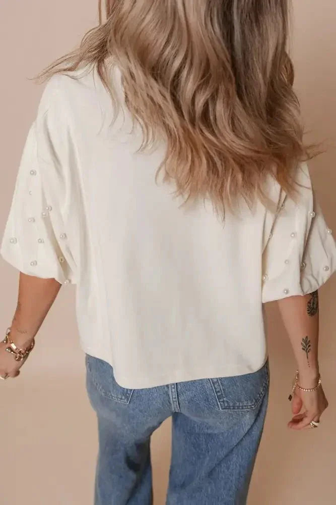 AMERICA EST 1776 Embroidered Pearl Beaded Sleeve T Shirt - Update AvenueT-ShirtsTrendsi1001008044689171001008044689171cf41466 - 5944 - 4f95 - aef8 - c9ac5a344b6a - Max - OriginWhite
