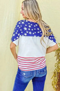 And The Why American Flag Print Tie Knot Front Casual Top - Update AvenueT-ShirtsTrendsi10010096887163710010096887163742d986fc80f84fc39385195be7c70a52 - Max - OriginRED/NAVY