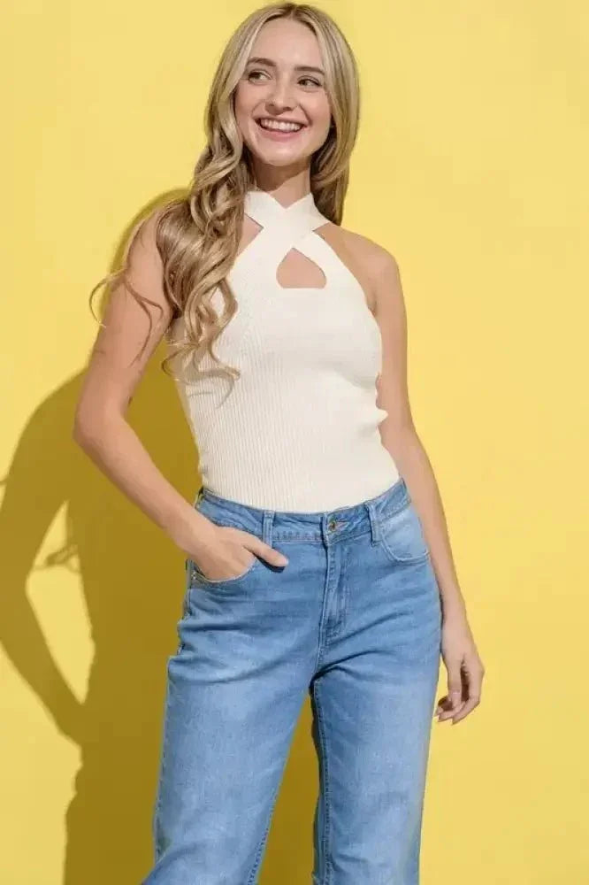 And The Why Basic Rib Cross Halter Neck Tank Top - Update AvenueTanks & CamisTrendsi1001006177919841001006177919840530777f0b07429dad297d7c16ae77a2 - Max - OriginIvory