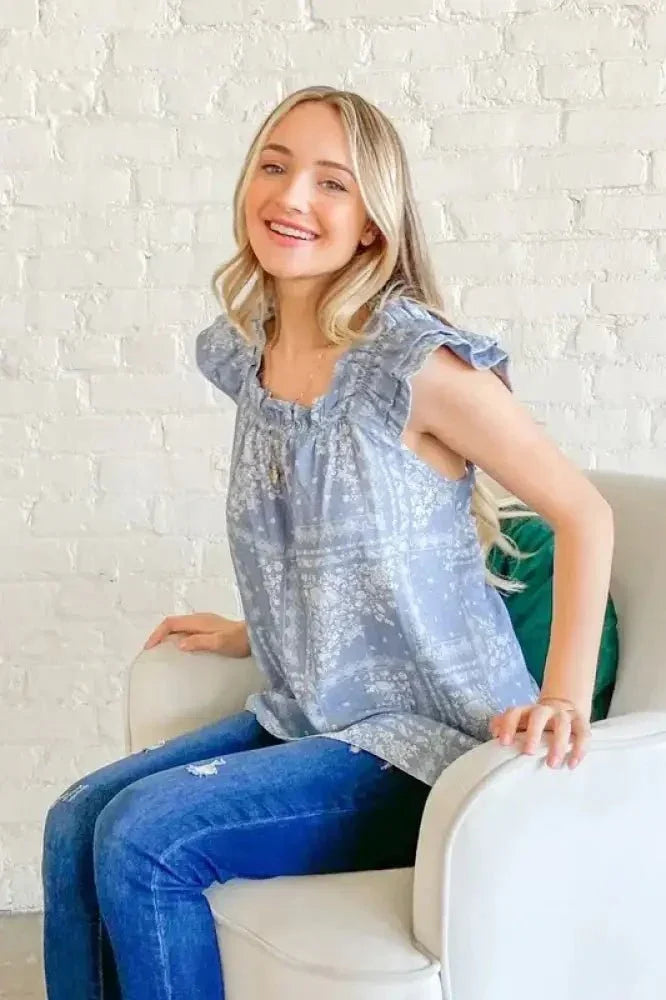 And The Why Boho Print Ruffle Baby Doll Tank Top - Update AvenueTrendsi1001007800718961001007800718965ace1fdd195347d5b6da76b99a892a2b - Max - OriginBLUE