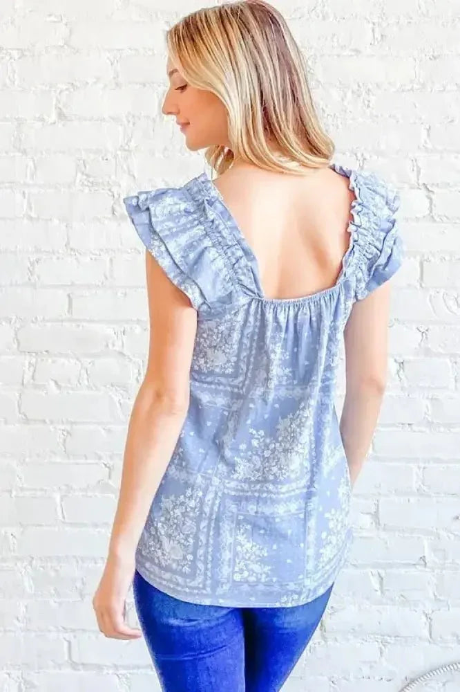 And The Why Boho Print Ruffle Baby Doll Tank Top - Update AvenueTrendsi100100780071896100100780071896ba39ce1fcb0149718453fd6d436a1169 - Max - OriginBLUE